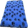 Vetbed Dierenmat Hondendeken Kobaltblauw Met Zwarte Voetprint Latex Anti Slip 100x75cm -Hondenbenodigdhedenwinkel Vetbed Dierenmat Hondendeken Kobaltblauw met Zwarte Voetprint Latex Anti Slip 100x75cm