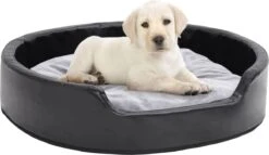 VidaLife Hondenmand 79x70x19 Cm Pluche En Kunstleer Zwart En Grijs