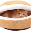 Yokee Kat Bed Hamburger Ontwerp Zacht Huisdier Bedje Winddicht Huisje Katoenen Slaapzak Voor Katten Kleine Honden 52*40*30cm -Hondenbenodigdhedenwinkel Yokee Kat Bed Hamburger Ontwerp Zacht Huisdier Bedje Winddicht Huisje Katoenen Slaapzak Voor Katten Kleine honden 524030cm