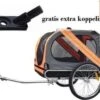 Hondenfietskar + Extra Koppelstuk Grijs/oranje Tot Max: 40 -Hondenbenodigdhedenwinkel hondenfietskar Extra koppelstuk grijsoranje tot max 40