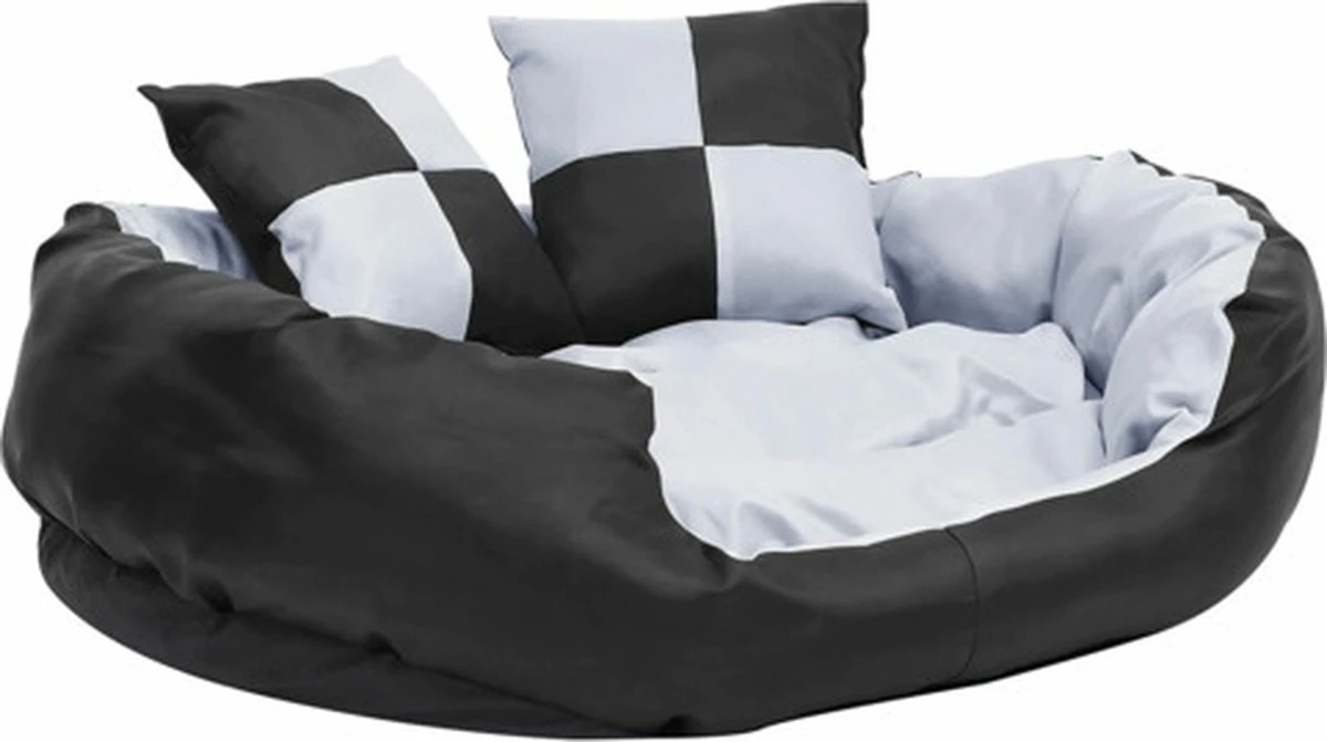 VidaXL Hondenkussen Omkeerbaar En Wasbaar 85x70x20 Cm Grijs En Zwart 3 VidaXL Hondenkussen Omkeerbaar En Wasbaar 85x70x20 Cm Grijs En Zwart