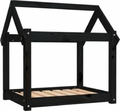 VidaXL Hondenmand 71x55x70 Cm Massief Grenenhout Zwart